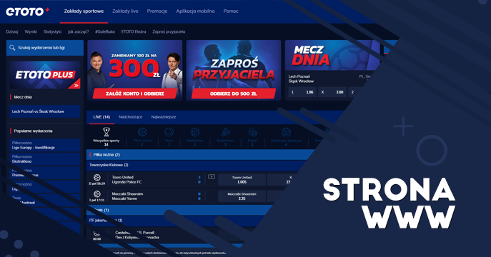 Strona internetowa bukmachera Etoto